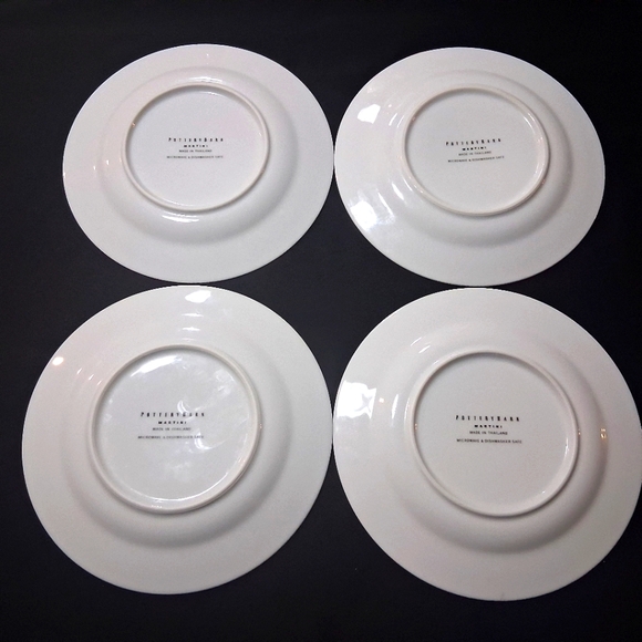 Pottery Barn Martini Plates Dishes Barware Set Of Four 7.5" Cocktail Snack - Picture 4 of 17